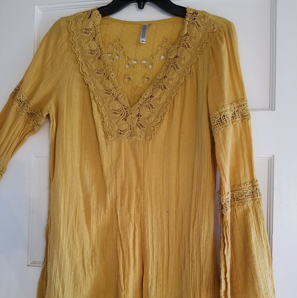 Yellow Tunic, coverup, surfer/boho